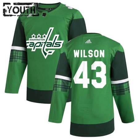 Washington Capitals Dresy Tom Wilson 43 Adidas 2019-20 St. Patrick's Day Authentic - Dětské